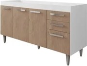 Balcão Gabinete Para Pia 150cm sem Tampo 4 Portas 2 Gavetas Lis L03 Br