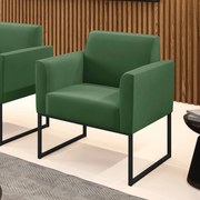 Poltrona Base Industrial Preto Marisa Suede - Verde