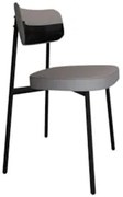 Cadeira de Jantar Estofada Fixa Ella M25 Linho Cinza CL/Preto - Mpozen