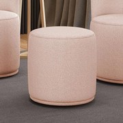 Puff Redondo Orgânico para Sala Malu Bouclê M11 - D'Rossi - Rose