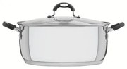 Caçarola Tramontina Astro Rasa Aço Inox Tampa de Vidro 30 cm 8,5 Litros