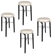 Kit 04 Banquetas Baixa Manu Corino Bege