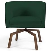 Kit 2 Poltronas Decorativas Base Ka Madeira Betina C-117 Linho Verde M