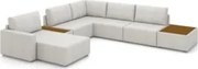 Sofá de Canto Chaise 5 Lugares 290cm Bristol Z32 Linho Cru   - Mpozena