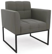 Poltrona Elisa Suede Base Metálica Industrial Preto D03 - D'Rossi - Grafite