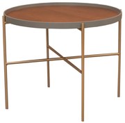 Mesa de centro Art Deco M - Kansas com Lâmina Freijó com Det. Dourado Soleil Kleiner