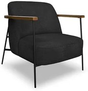 Poltrona para Sala Pés Metálicos Ellen S06 Boucle Preto - Mpozenato