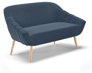 Namoradeira 02 Lugares Giovana Suede Pés Palito Natural D03 - D'Rossi - Azul Marinho