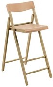 Banqueta Dobrável Alta com Encosto Tramontina Potenza Camurça Madeira Tauari Natural