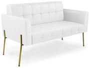 Sofá Namoradeira e 2 Poltronas Pé de Ferro Dourado Elisa Corino D03 - D'Rossi - Branco