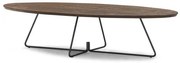 Mesa Centro Oval Ovale Tampo Amêndoa com Base Grafite 120cm - 77366 Sun House
