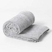 Manta Crochê Valência Cinza Claro - 1,30m x 1,70m