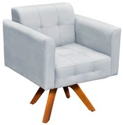 POLTRONA GIRATORIA ELISA SUEDE BASE MADE - Cinza