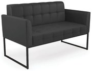 Sofá Namoradeira Elisa Corino Base Metálica Industrial Preto - D'Rossi - Preto