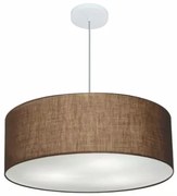 Lustre Pendente Cilíndrico Md-4079 Cúpula em Tecido 60x21cm Café - Bivolt
