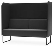 Sofa Privativo Pix com Divisoria e Assento Courino Base Aco Preto - 55074 Sun House