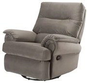 Poltrona Reclinavel Capri MH 1217 com Massageador em Veludo Cinza - 55586 Sun House