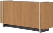 Balcão Aparador Buffet 4 Portas 160cm Barcelona C05 Freijó/Dourado - M