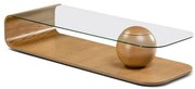 Mesa Centro Fusion Tampo Vidro Base Amêndoa 120cm - 78908 Sun house