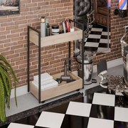 Carrinho de apoio Estética Salão Industrial 2 Prateleiras Orla Pret M13 - D'Rossi - Freijó