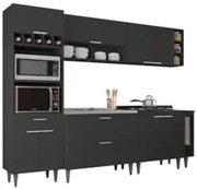 Armário de Cozinha CP07 Com Pia 100cm Pérola Z34 Preto      - Mpozenat