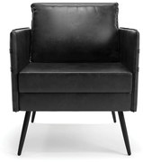 Kit 02 Poltronas Mari Corano Pés Palito de Ferro Preto D03 - D'Rossi - Preto