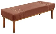 Recamier Decorativo 90cm Kors Veludo Pés de Madeira Cobre G63 - Gran Belo