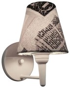 Arandela Cone Md-2004 Base Branco Cúpula em Tecido 14/14x07cm Ny-Jornal - Bivolt