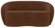 Sofá Living Decorativo 160cm 2 Lugares Íbis Encosto Fixo Veludo Marrom G33 - Gran Belo