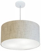 Lustre Pendente Cilíndrico Md-4080 Cúpula em Tecido 60x30cm Rustico Bege - Bivolt