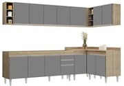 Armário de Cozinha Modulado de Canto 7 Peças CP34 Balcão sem Tampo Cas
