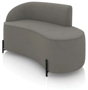 Sofá 2 Lugares Orgânico 140cm Pé Ferro Preto Morgan Suede D03 - D'Rossi - Grafite