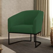 Poltrona Stella Veludo Base Industrial Preto D03 - D'Rossi - Verde