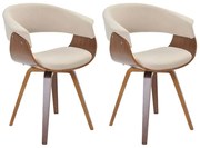 Kit 02 Cadeiras Decorativas para Sala de Jantar Ohana Fixa Linho Bege G56 - Gran Belo
