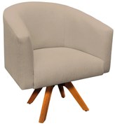Poltrona Decorativa Giratória MM30 Stella Linho Bege D03 - D'Rossi