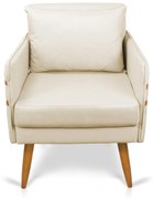 Kit 02 Poltronas Mari Suede Pés Palito Castanho D03 - D'Rossi - Bege