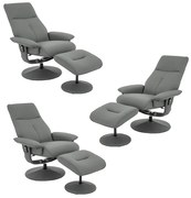 Kit 3 Poltronas de Massagem Arizona Giratória com Apoio de Pés e Reclinável Fendi G56 - Gran Belo
