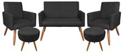 KIT 01 NAMORADEIRA COM 02 POLTRONAS E 02 - Preto