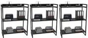 Kit 3 Estantes Livreiro Prisma Estilo Industrial 80cm 3 Prateleiras C0