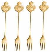 Jogo 4 Garfos Para Petisco Inox Key Dourado 28288 Bon Gourmet