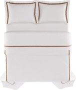 Capa de Edredom Trussardi Cetim 300 Fios Vercelli - Branco e Stelo Queen