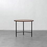 Mesa Lateral Trip Redonda 50cmx40cm - Preto e Tammi