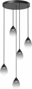 Pendente Led Vidro Fume E Aluminio Preto 30W 3000K Drop