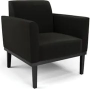 Poltrona Decorativa Base Madeira Preto Maressa Suede Preto - Ibiza