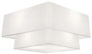 Plafon Duplo Quadrado Md-3022 Cúpula em Tecido 25/50x35cm Branco - Bivolt