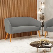 Namoradeira 02 Lugares Stella Suede Pés Palito Castanho D03 - D'Rossi - Grafite