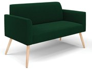 Sofá 2 Lugares Namoradeira Pé Palito Natural Marisa Bouclê - Verde