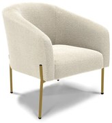 Cadeira Sala de Jantar Pé de Ferro Dourado Stella Bouclê D03 - D'Rossi - Bege