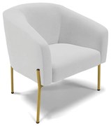 Poltrona Decorativa Pé de Ferro Dourado Stella Linho D03 - D'Rossi - A05 Cinza