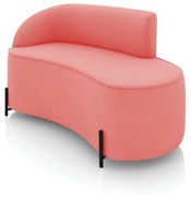 Sofá 2 Lugares Orgânico 140cm Pé Ferro Preto Morgan Suede D03 - D'Rossi - Rose